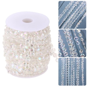 30m/99ft Acrylic Crystal Garland Hanging Diamond Strands Chandelier Wedding Manzanita Christmas Tree Decoration Clear or Iridescent