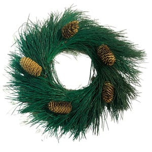 18&quot; Preserved White Pine Wreath with Cones/Holiday/greenery/Green Wreath/Natural Looking Wreath/Outdoor Wreath/Green Outdoor Wreath/Green