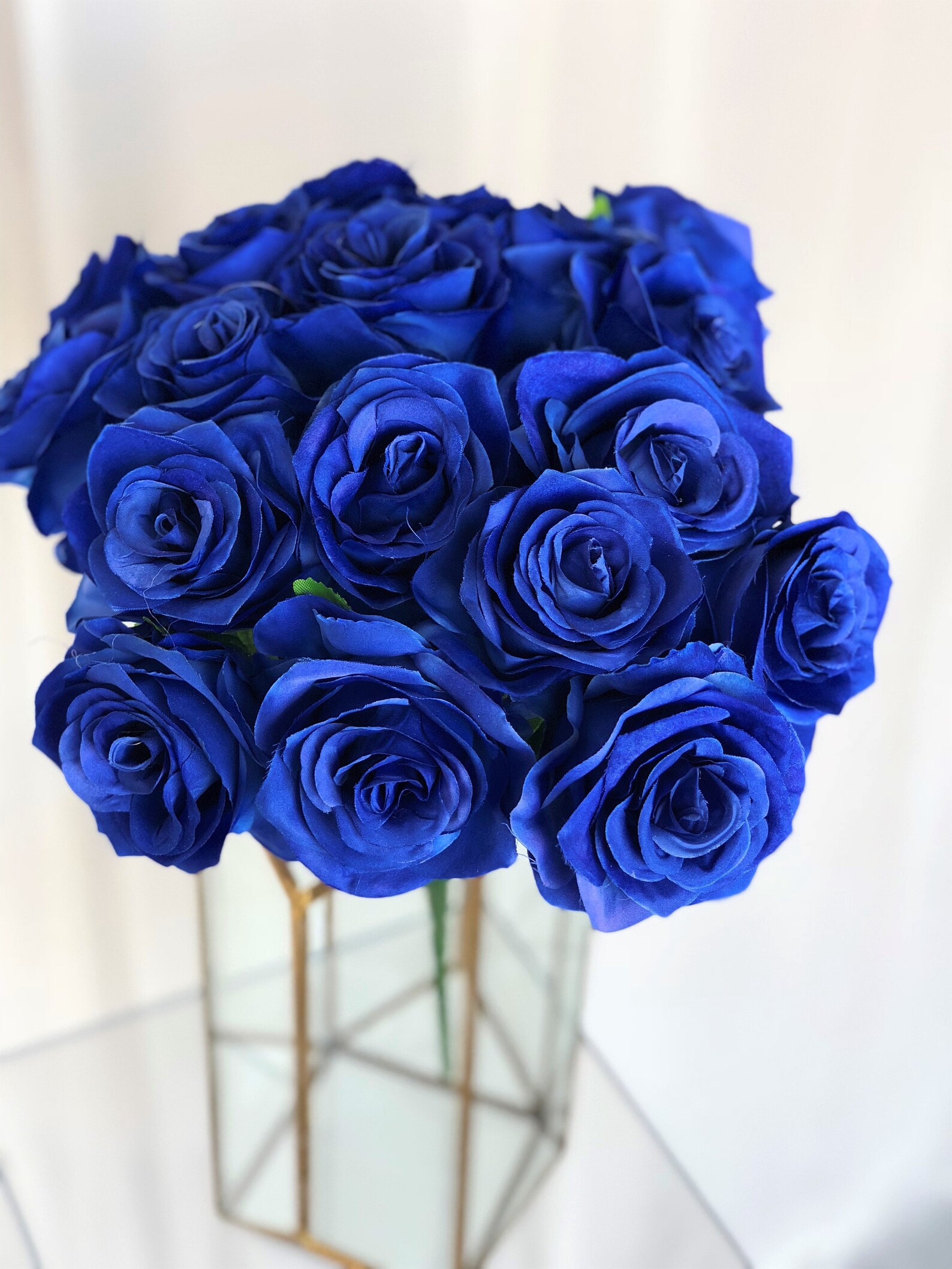 Dark Blue Rose Bush/cobalt Blue Rose Bush/faux Flowers/mutiple Etsy