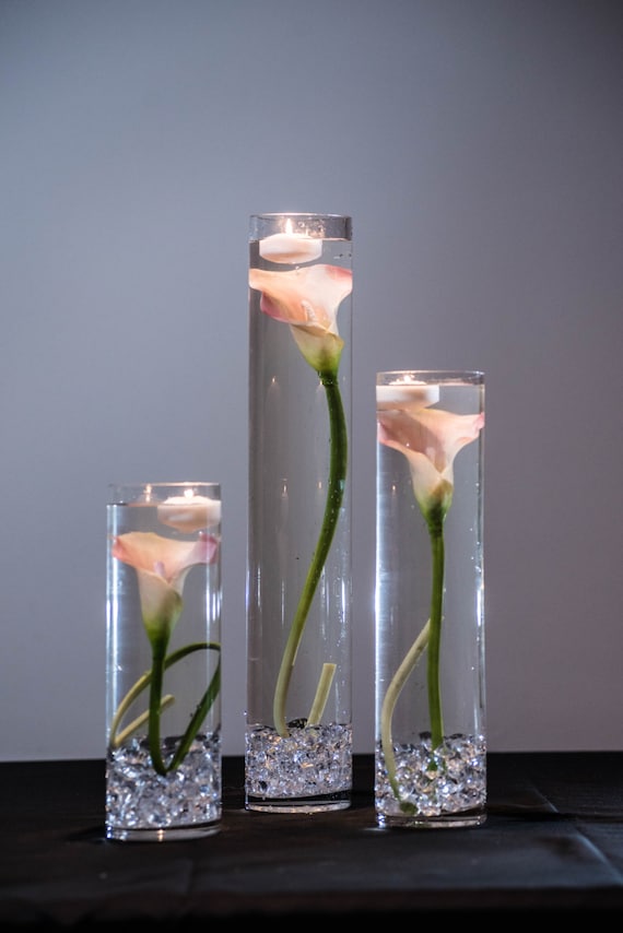 Submersible Pink Calla Lily Floral Wedding Centerpiece with 