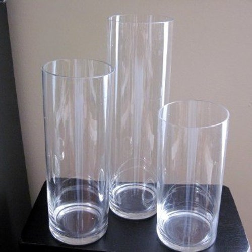 12/16/20" Cylinder Vases/ Glass Vase/ Table Top Vase/Centerpiece Kits/diy centerpieces/glass vases/tall vase/ clear vases