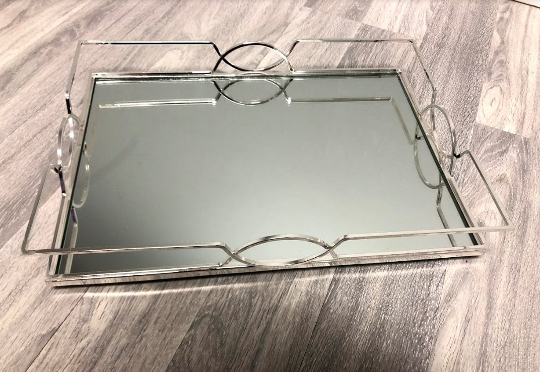 silver perfume tray for dresser Amazon.com: HAIGOUER Decorative Tray, Bright Silver, Modern Premium Feeling Perfume Tray, Luxury Rust-Proof Glass Tray for Bathroom, Dresser, Bedroom : Home & Kitchen