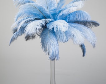 10 Pc DUSTY BLUE OSTRICH Feathers 12-14"/Dusty feathers/baby blue feather/pastal feathers/ostrich feather glam/sky blue ostrich centerpiece