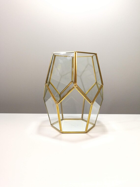 Oblong Hexagon Glass Geometric Terrarium Wedding Table Decor Etsy