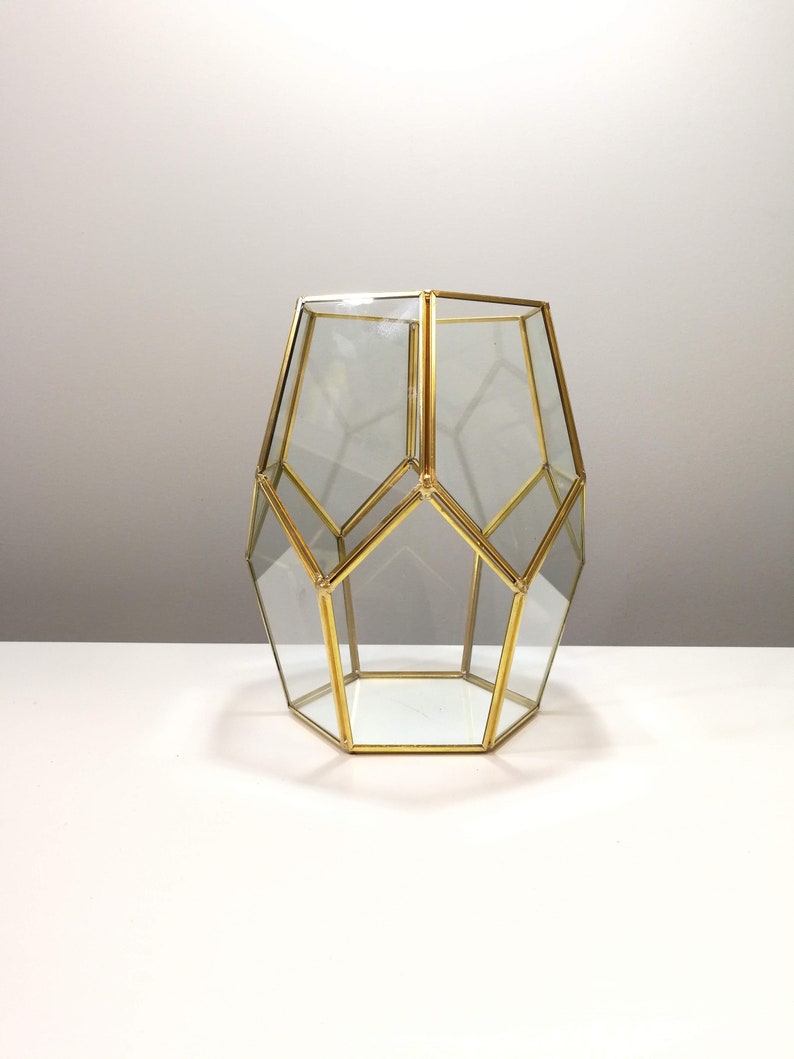 Oblong Hexagon Glass Geometric Terrarium Wedding Table Decor Etsy