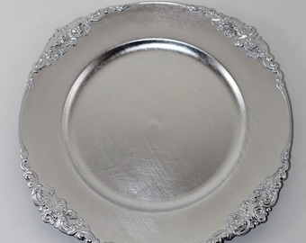 13" Flower Stud Charger Plate/Wedding Decor/Home Decor/Dinner Party/Antique Theme/Antique Dinner Theme/Gatsby Theme