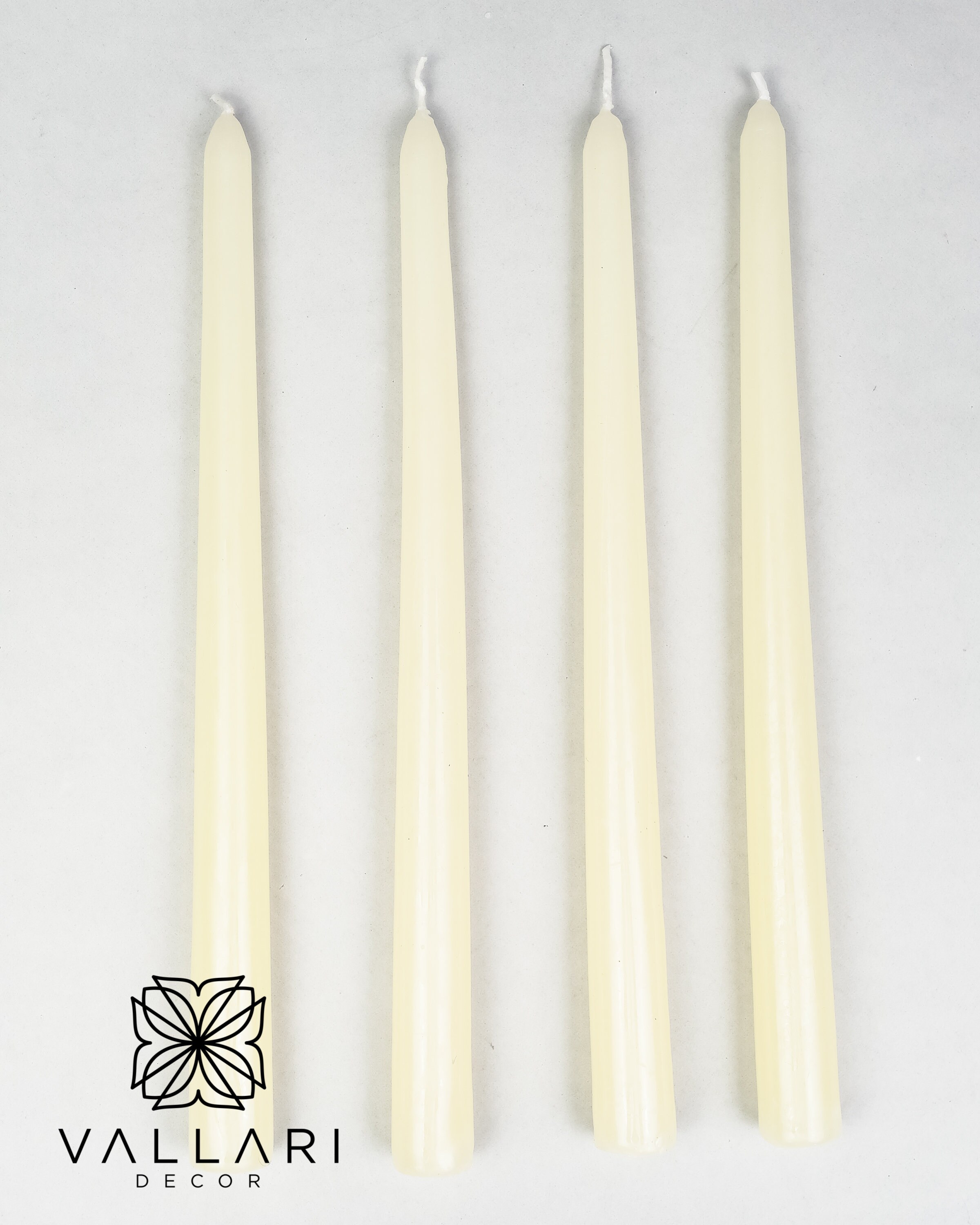 CANDWAX Candele Coniche Grigio Chiaro, 35,6 Cm, Antigoccia, Set Di 4