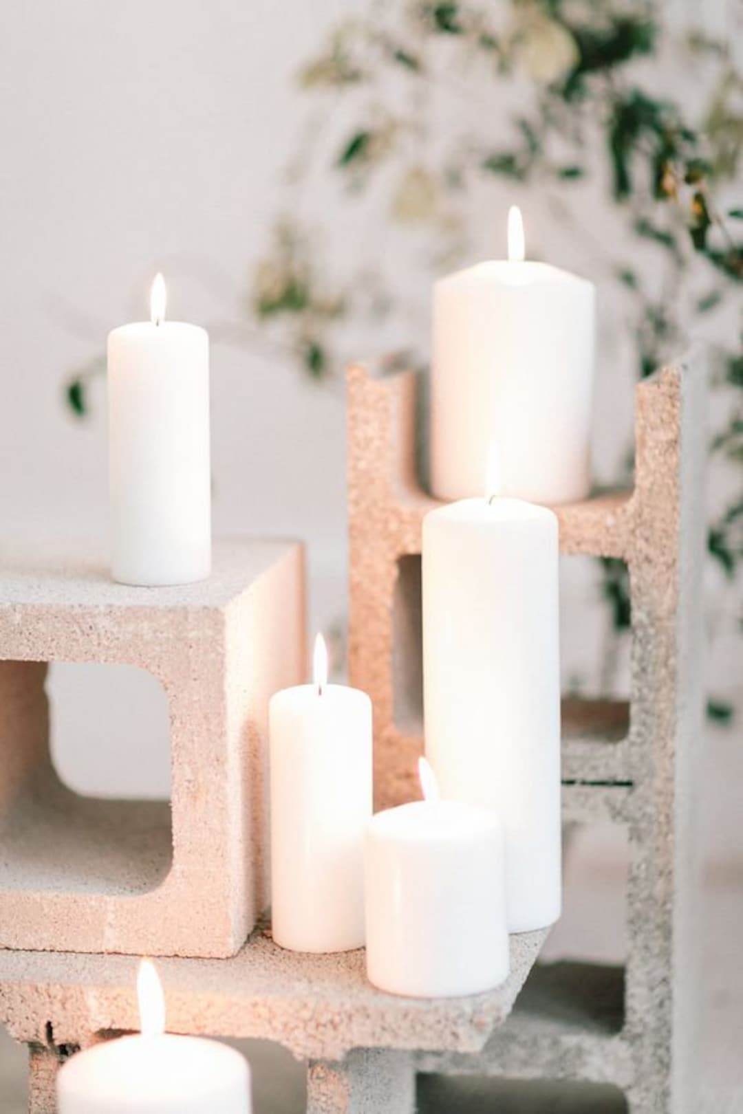 BULK/WHOLESALE Pillar Candles 1296 Pcs White Pillar Candles Unscented