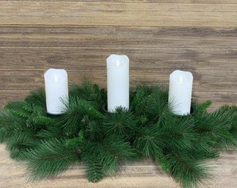 Christmas Pine Candle Ring Wreath-artificial Pillar Candle Ring