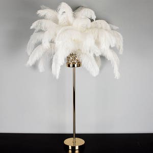 28&quot; Elegant Gold Stand/ Ostrich Feather Centerpiece for Great Gatsby/Wedding/Old Hollywood/Glitz and Glam themes