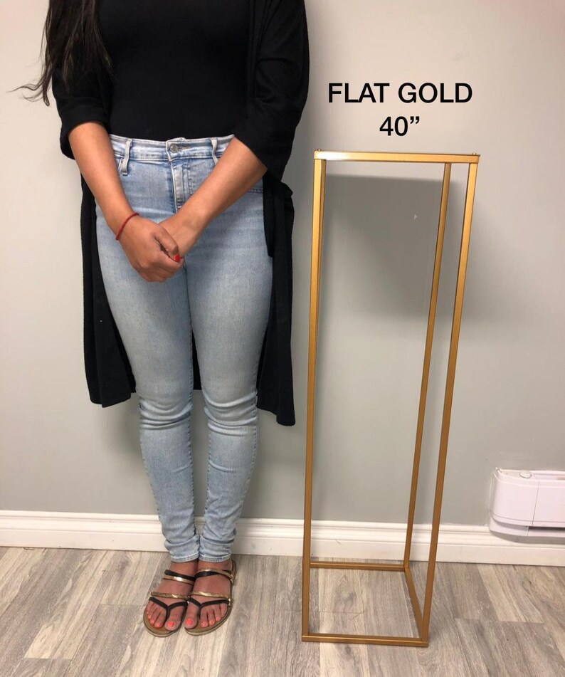 Rectangular Removable Metallic Stand Flat Gold Collapsible Rectangle Stand Metal Geometric Vase/metal Frame ...