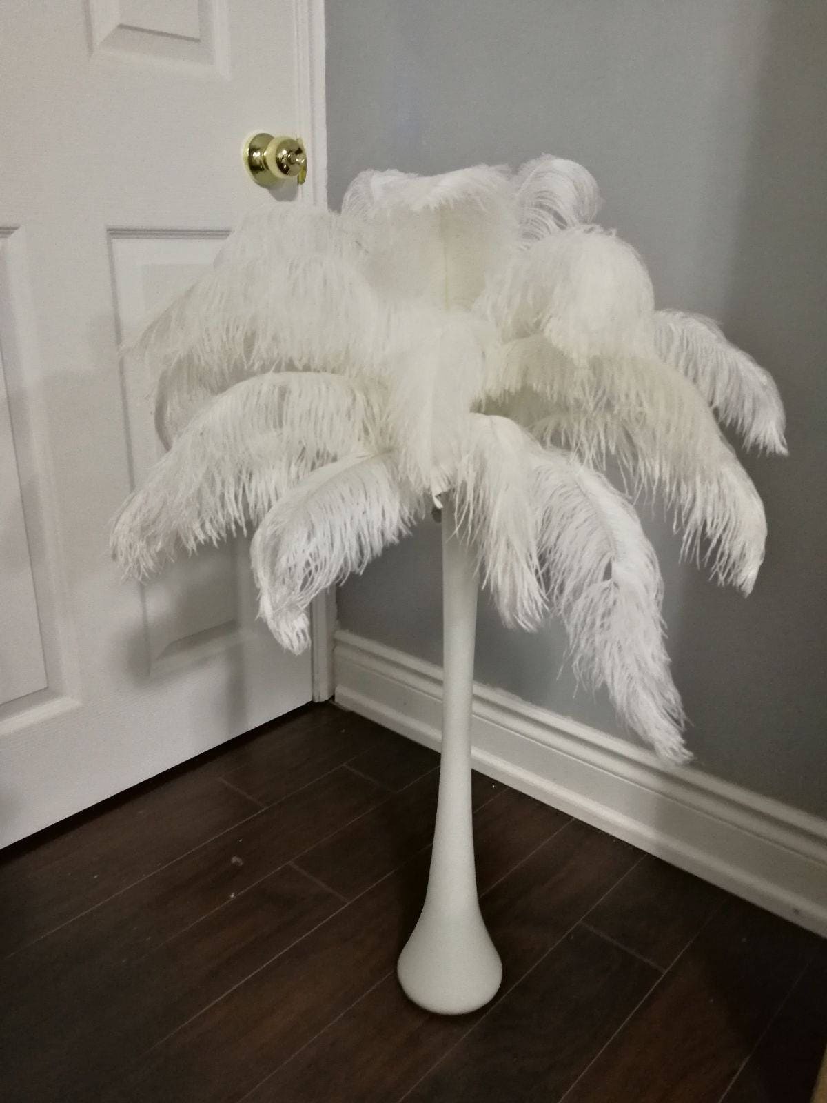 Light Up Vase Ostrich Feather Centerpiece for | Etsy