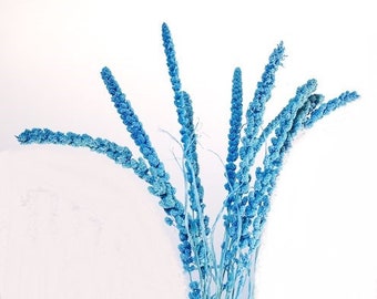 Setaria bleu clair 26 po./fleurs séchées/branches/décor de pièce maîtresse/branches de décoration/branches or/branches à paillettes/branches argentées