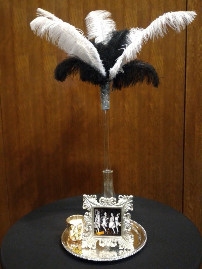 24 Eiffel Tower Simple Black and White Inspired Ostrich Feather