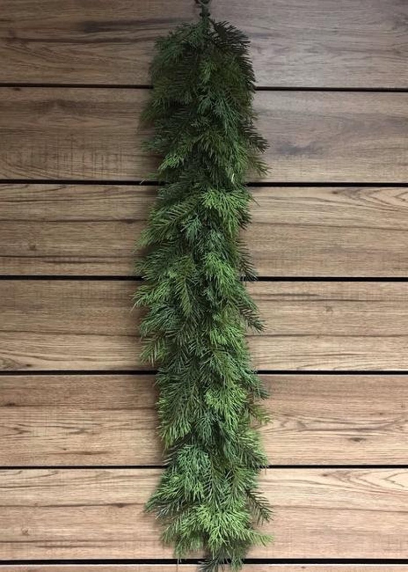 2 feet/28 Real Touch Cedar and Hemlock Garland/ Faux Etsy