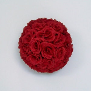 Red RoseFlower Ball Pomander Rose Balls Wedding decoration Ball Silk Rose Kissing Ball Faux Flowers/Mutiple sizes/Aisle decor/ Centerpiece