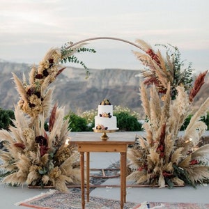 60&quot;/72&quot;/92&quot; Wedding Props White Gold Metal Hoop Balloon Circle Loop Flower Arch with Stand Decoration Home Celebration