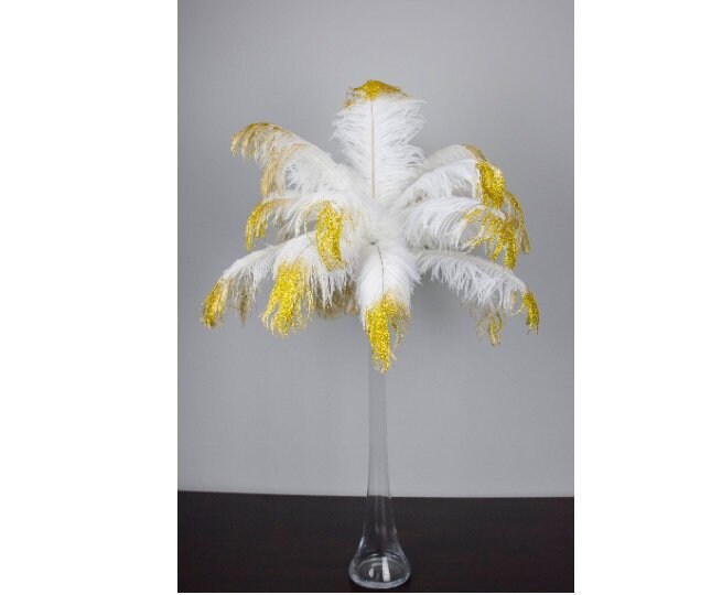 Gold Ostrich Feather Amc Stands For Perfect For Wedding Centerpieces And  Wholesale Decorations From Sunhopewedding, $301.51