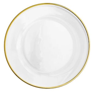 13&quot; Gold Trin Rim Clear Charger Plate/Plates/Wedding Decor/Home Decor/Dinner Party/Antique Theme/Antique Dinner Theme/Gatsby Theme/Dining