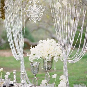 3 Yards/ 108 inches/ 9feet   Iridescent Bead Curtain Wedding Centerpiece Acrylic Crystal Diamond cut Tier/Chandelier shades/Bling Curtains