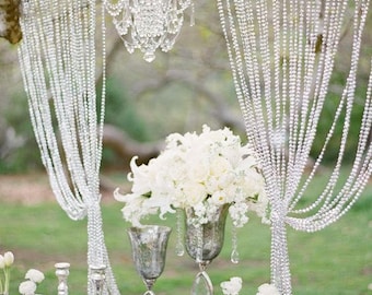 3 Yards/ 108 inches/ 9feet   Iridescent Bead Curtain Wedding Centerpiece Acrylic Crystal Diamond cut Tier/Chandelier shades/Bling Curtains