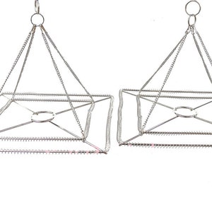 2PCS 10&quot; or 14&quot; W Square Stainless Steel Chandelier Frame Wedding Party Centerpiece DIY