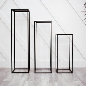 NEW MATTE BLACK Plant Stand/Rectangle Stand Metal/Vase/Metal Frame/ Tall Stand/ Four Rod Stand/Metal Vase/ Metal Vase/Metal Riser/Home Decor