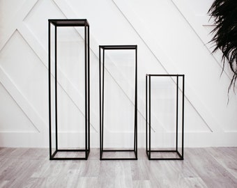 NEW MATTE BLACK Plant Stand/Rectangle Stand Metal/Vase/Metal Frame/ Tall Stand/ Four Rod Stand/Metal Vase/ Metal Vase/Metal Riser/Home Decor