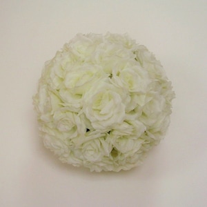 Cream Rose Flower Ball Pomander Wedding decoration Ball Silk Rose Kissing Ball Faux Flowers/Mutiple sizes/Aisle decor/ Centerpiece