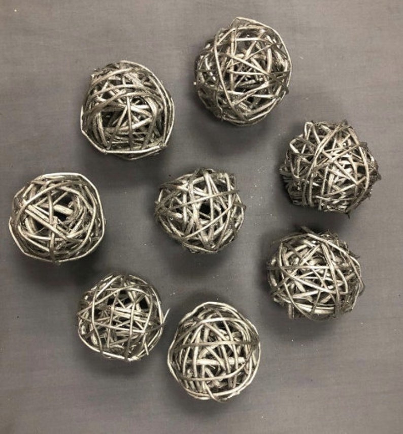 Brown Wicker Balls 8pc Decorative Balls Rustic Decor Ideas Etsy
