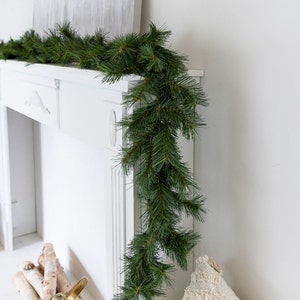 9FT X12&quot; Eastern White Pine Garland/Garland/Artificial Greenery/Holiday Decor/Christmas Decor/Seasonal/Long Garland/Dark Green
