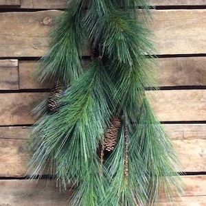 53" Pine Multi Strand Garland With Pine Cones/Faux Garlands/Vines/Greenery/Wedding Centerpieces/Home Decor/Pine Cone Garlands