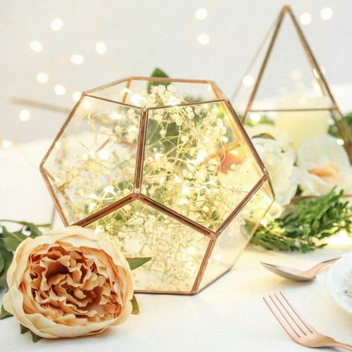 Terrarium géométrique en verre/Décoration de table de mariage/Jardinière de jardin succulente/Vase en verre de plantes aériennes/Kit de terrarium/Cadeau de terrarium/Pièce maîtresse de terrarium
