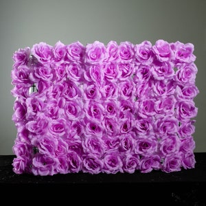 Purple Rose Flower Panel/ Wedding decor/ Floral decor/ Flower wall/ Event decor/ Floral wall panel image 2