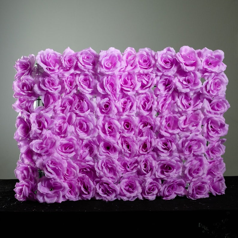 Purple Rose Flower Panel/ Wedding decor/ Floral decor/ Flower wall/ Event decor/ Floral wall panel image 2