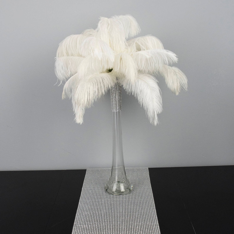 16 Tall Ostrich Feather Centerpiece Kits With Round Etsy