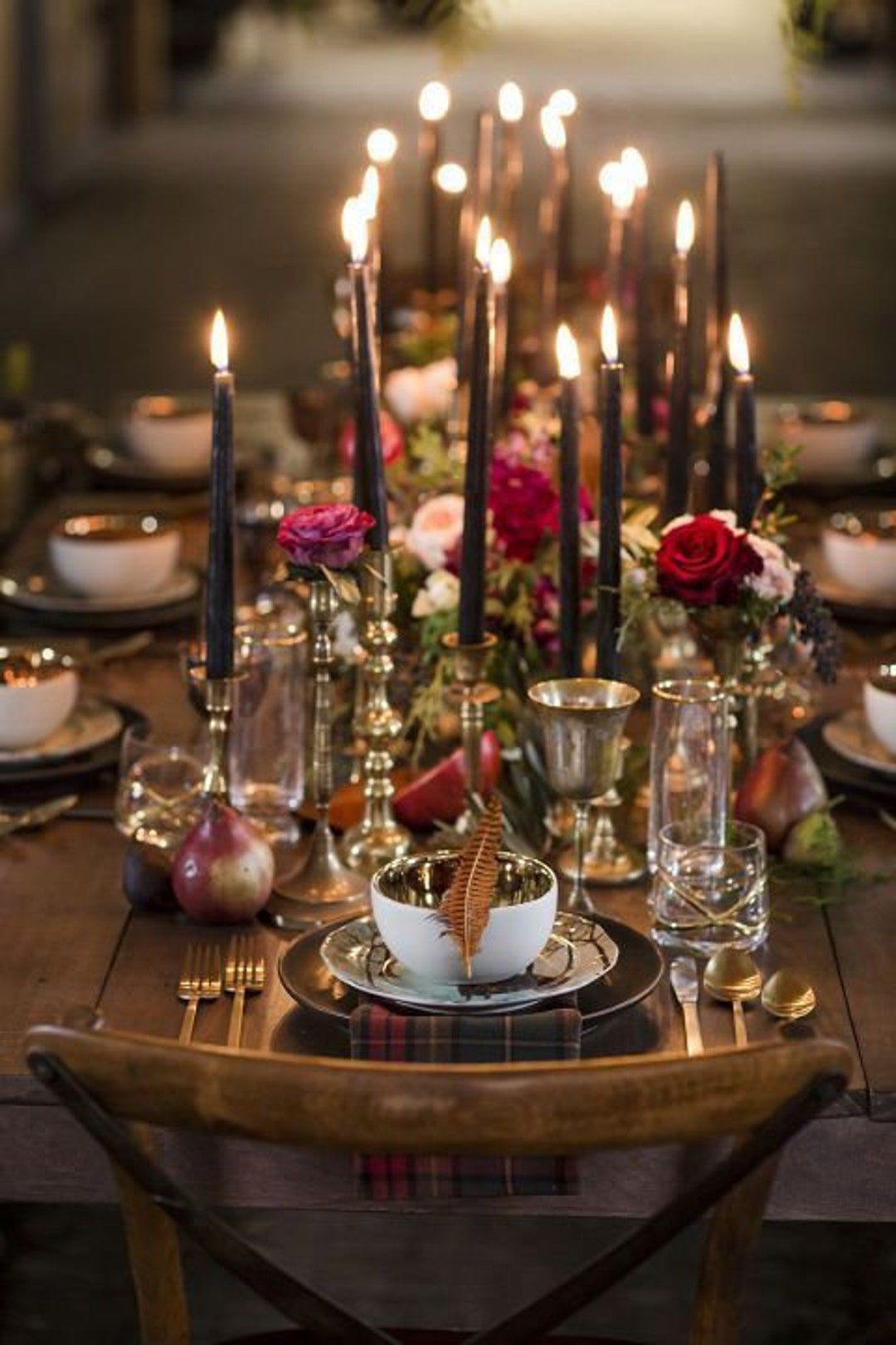 Black Taper Candles 10 Centerpieces Vases Table Decorations