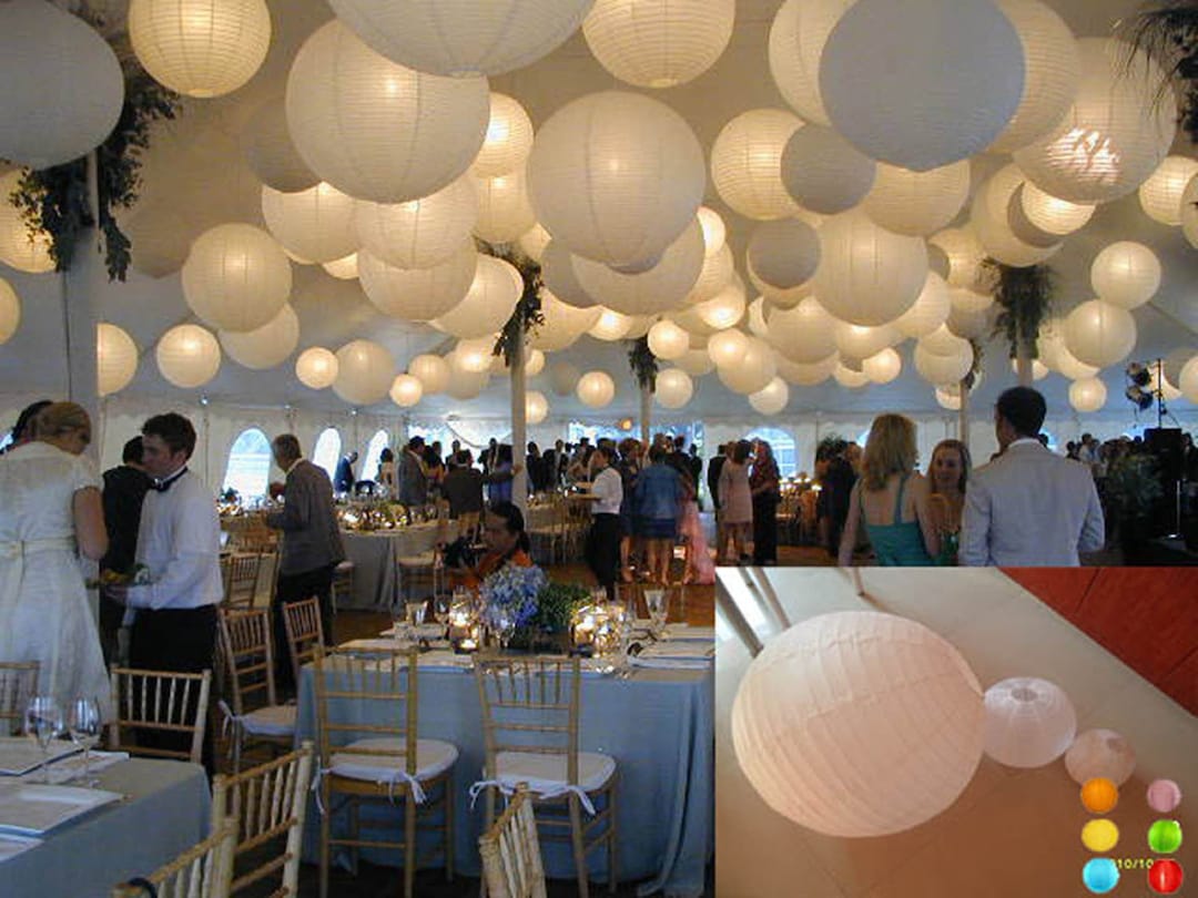 10 PCS 8 18 Round Chinese White Paper Lanterns Etsy UK