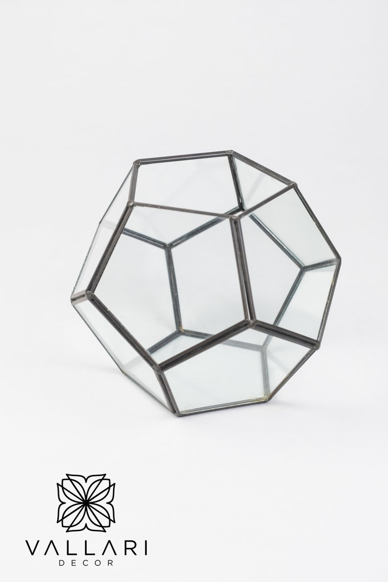 BLACK Soccer 6.5x8' Glass Geometric Terrarium/ Wedding Table Decor/ Succulent Planter/Air Plants Glass Vase/Terrarium Kit/ Terrarium Gift/ 