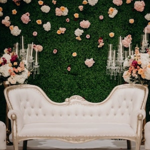 24pc BULK 8x8&quot;FT -25x17&quot; Green Boxwood Flower Panel/Wedding FLORAL decor/Flower wall/Event decor/ Floral wall panel/Dark Green/Green Wedding
