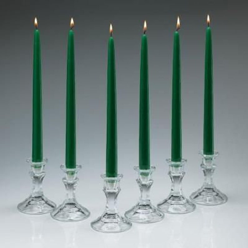 1312pc Green Taper Candles/ 10/ Centerpieces/ Vases/ Etsy