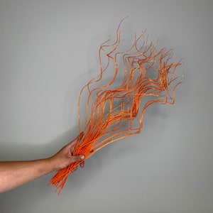 25&quot; Orange Curly Twigs/Branches/Centerpiece decor/ Winter wonderland/Decoration Branches/Gold Branches/Glitter Branches/Silver Branches