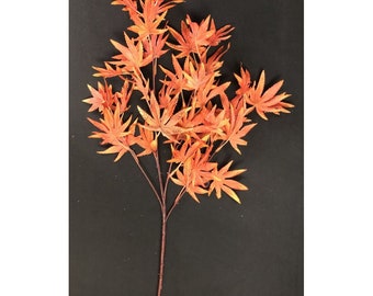 32" Orange Maple Leaves Spray/Fall Sprays/ Orange/Yellow/Terrarium DecorWedding Centerpiece Decor/Faux Flowers/Silk Flowers/Flower Bouquet