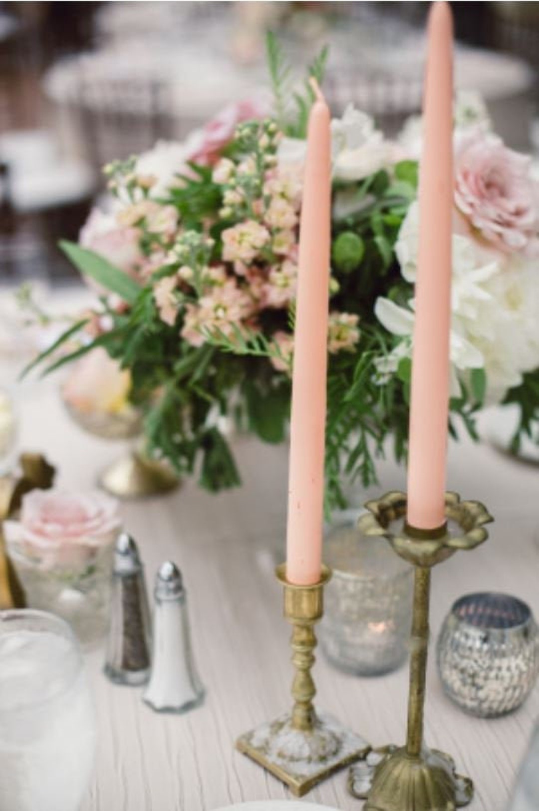 Pink taper candles deals