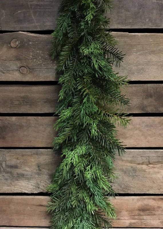 6 FT Real Touch Cedar & Hemlock Girlande/Girlande/künstliches Grün/Weihnachtsdeko/Weihnachtsdeko/Saisonal/lange Girlande/Dunkelgrün