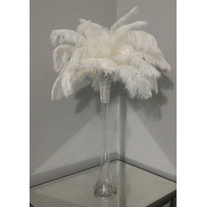 16" Tall Ostrich Feather Centerpiece Kits with Eiffel Tower Vase