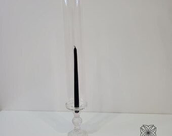 18" Hurricane Vase Set/ Hurricane Vase with Base and Taper/Chimney Tube/Taper candle tube/Taper candle vase/Candle Tube.