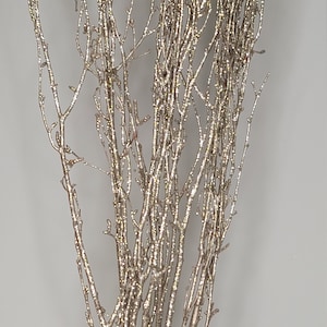 32&quot; Titanium Sparkly Birch Twig /Curly Twigs/Branches/Centerpiece decor/ Decoration Branches/Gold Branches/Glitter Branches/Silver Branches