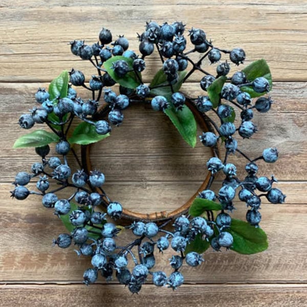 3" Blueberry Candle Ring/Candle Decor/Table Decor/Centrepiece Decor/Candle Ring/Christmas Table Decor/Holiday Party