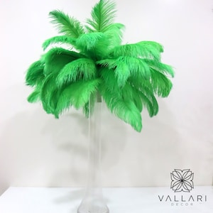 Green Ostrich Feather Centerpiece Kits with 24&quot; Eiffel Tower Vase